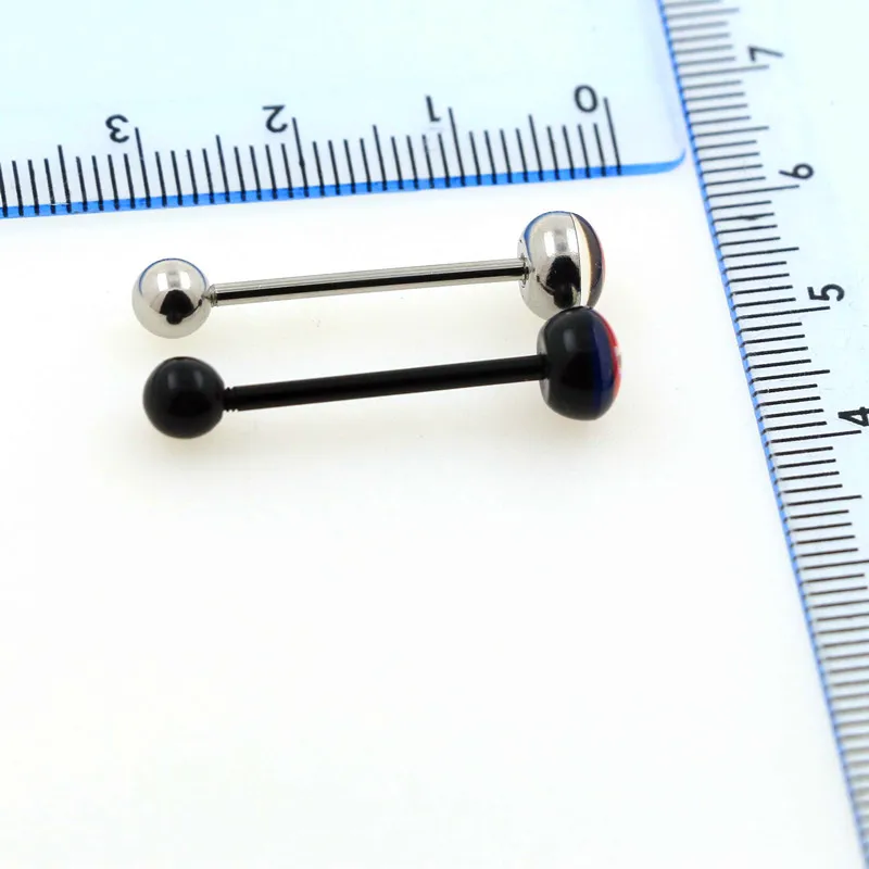 Nightmare Before Christmas acrylic tongue ring 14G 10pcs surgical Stainless Steel piercing tongue barbell free shipping image 4