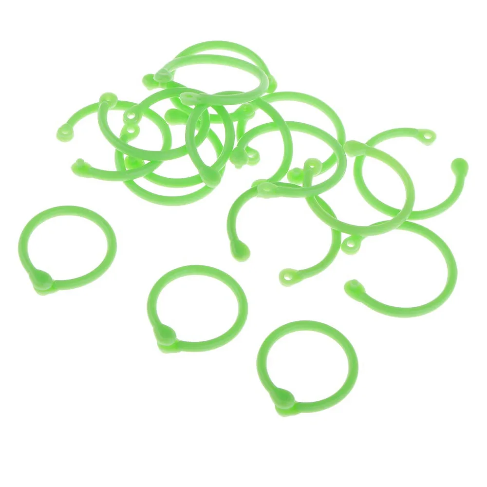 XRHYY 30PCS 15MM Plastic Paper Storage Circles Rings Loose-Leaf Binding Ring For DIY Crafts Notebook Album Stationery Accessory