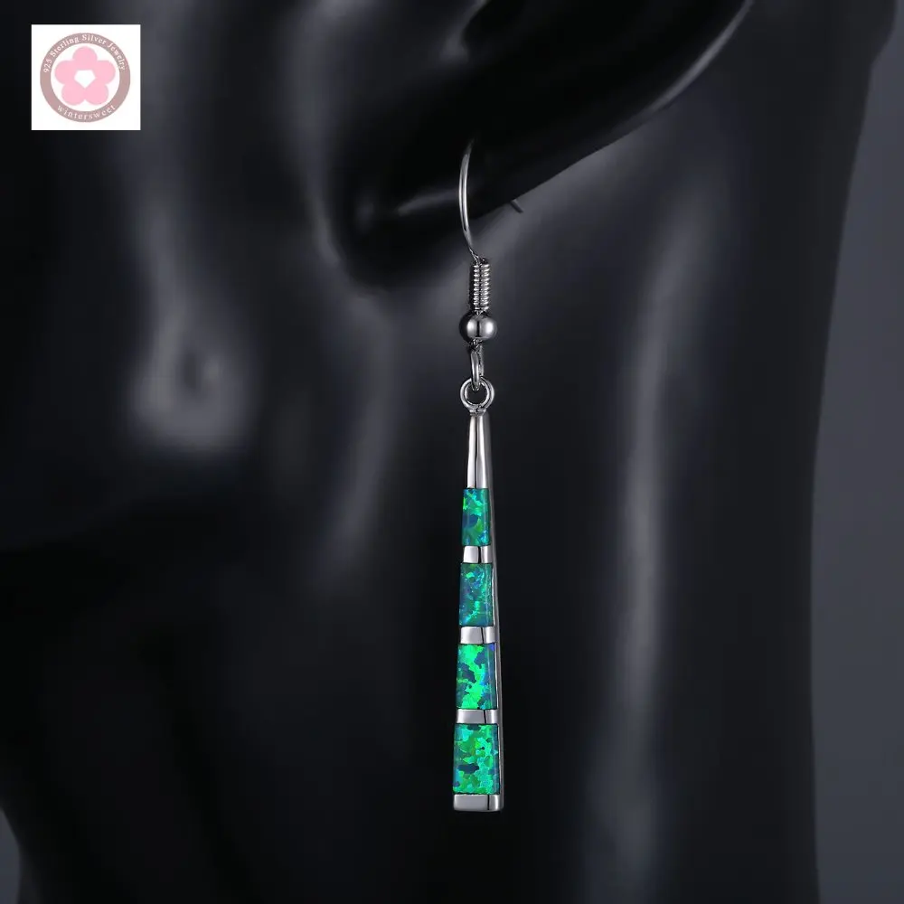 JLE114  Hot Sale  Multi Color Fire Opal Drop Earrings Fashion Jewelry for Women Gift