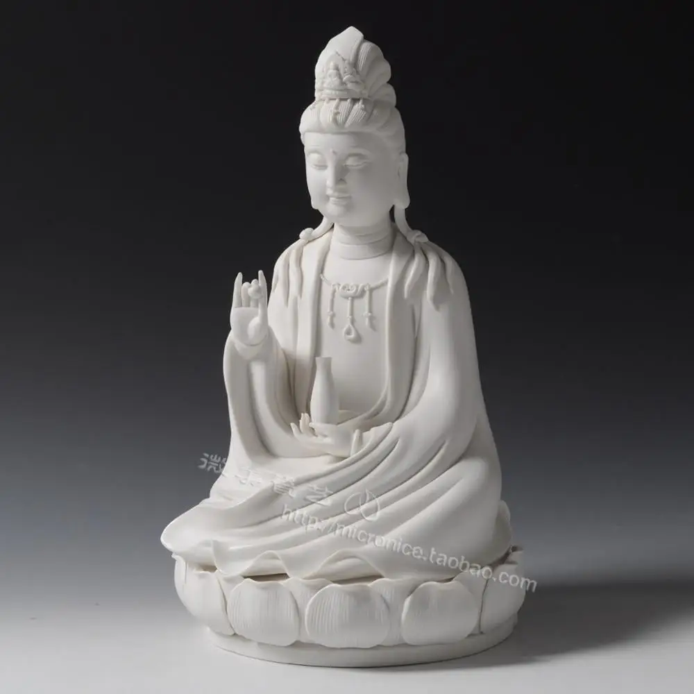 12 inch modern abstract sitting lotus Guanyin Guanyin Buddha collection ceramic crafts decoration ornaments like smoke