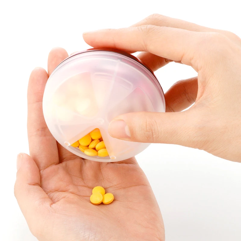 Hot Sale Portable Transparent Pills Box Medicine Storage Case Food Grade Material Pill Case