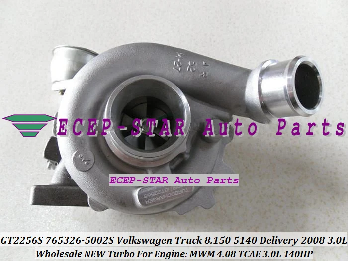 

Turbo GT2256S 765326-5002S 765326 Turbocharger For Volkswagen VW Truck 8.150 5140 Delivery 2008 Engine MWM 4.08 TCAE 3.0L 140HP