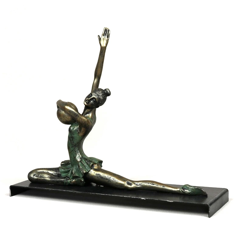 Vintage Resin Calisthenics Sculpture Iron Girl Gymnastics Statue Prize Souvenir Birthday Gift Craft Ornament Decor Accessories