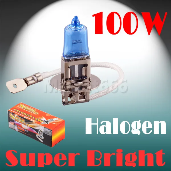 2pcs H3 Super Bright White Fog Halogen Bulb 100W Car Head Lamp Light 12V Car Light Source parking