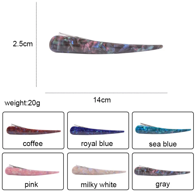 RE Large Bright Colorful Barrette Horn Hair Clip Acrylic Long Stick Hairpins Shower Makeup Ponytail Holder Hair Claws Clamp A34