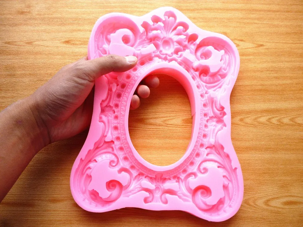 New 3D classic cake mold, retro frame, biscuits chocolate cake decoration tools DIY baking, sugar silicone mold