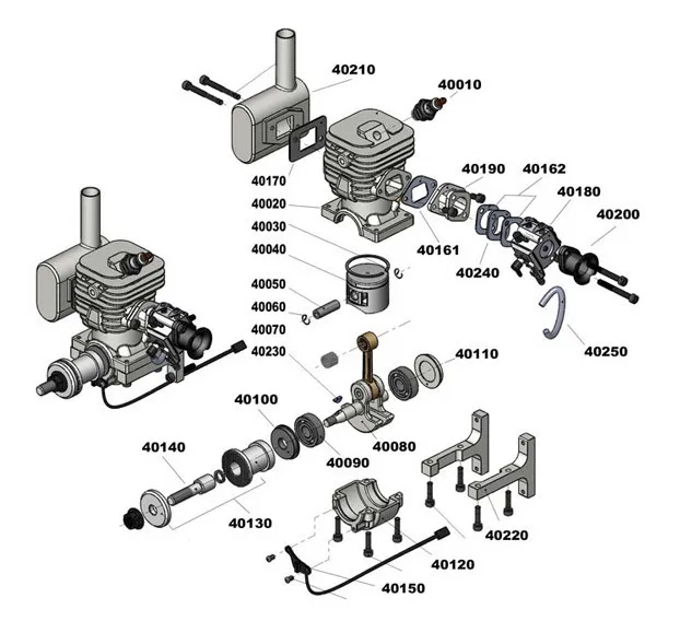 Genuine Parts for CRRCpro GF40i 40cc Gas Engine/Petrol Engine for RC Airplane