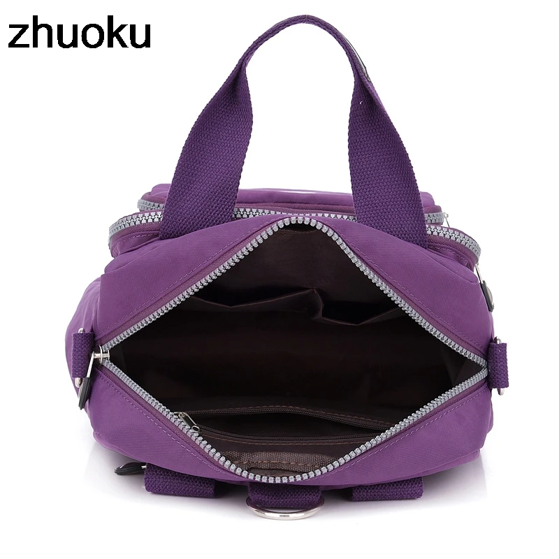 Kadın postacı çantası ışık seyahat el çantası su geçirmez naylon çift omuz çantaları rahat kaliteli Crossbody çanta Lady Flap Tote