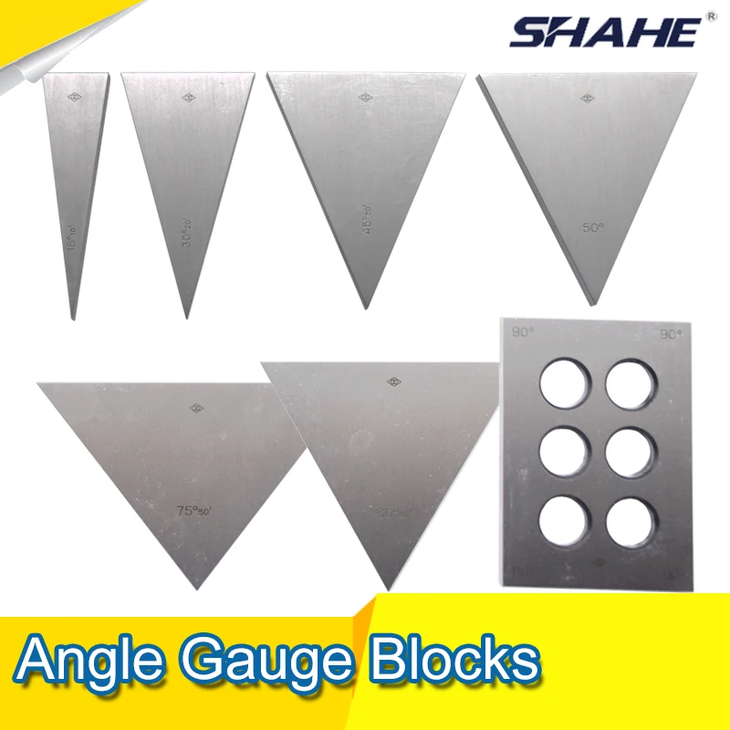 Bloque de calibre de ángulo, 7 unids/set/juego, regla de ángulo Universal de calibre métrico de clase 2, combinación, juego, bloque de calibrador