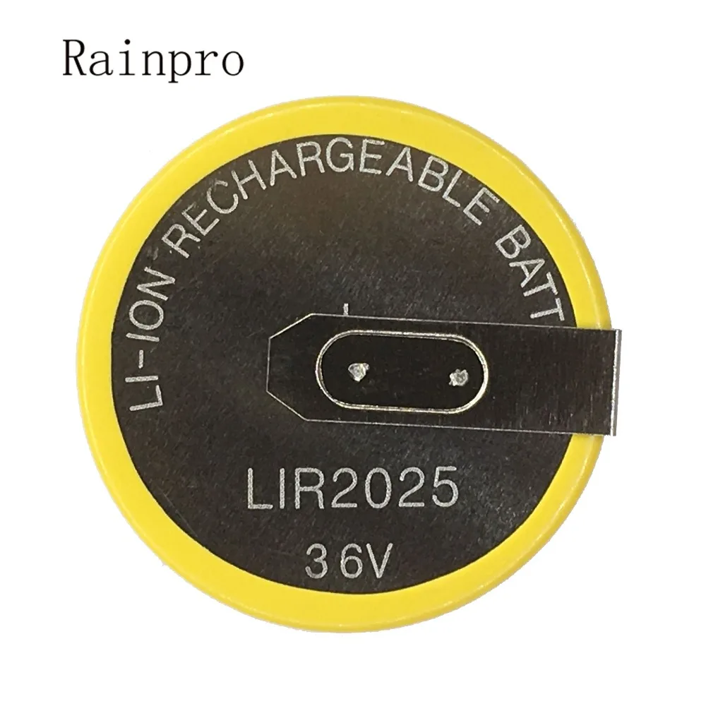 2pcs/lot LIR2025 2025 90degree s pins Rechargeable battery for Automobile remote control key