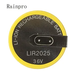 Batería recargable para llave de control remoto de automóvil, pines de 90 grados, LIR2025, 2025, 2 uds./lote