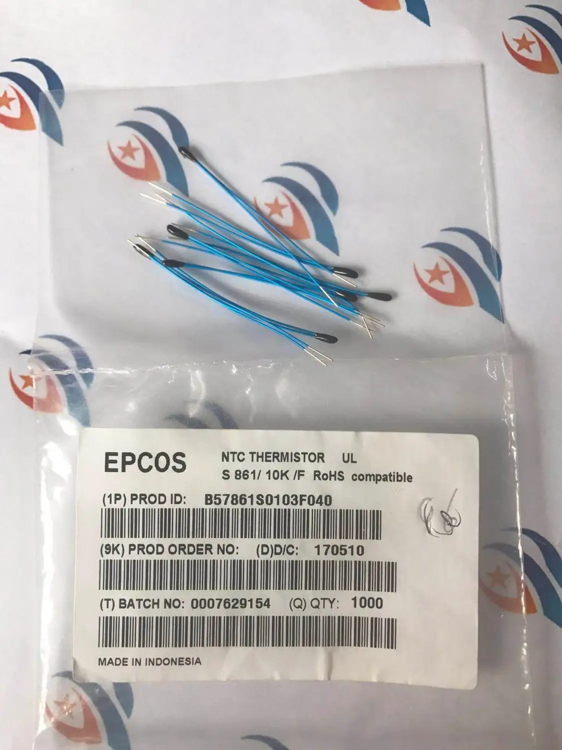 10 шт./лот новый оригинальный B57861S0103F040 EPCOS Термистор NTC 10 кОм 3988 K шарик