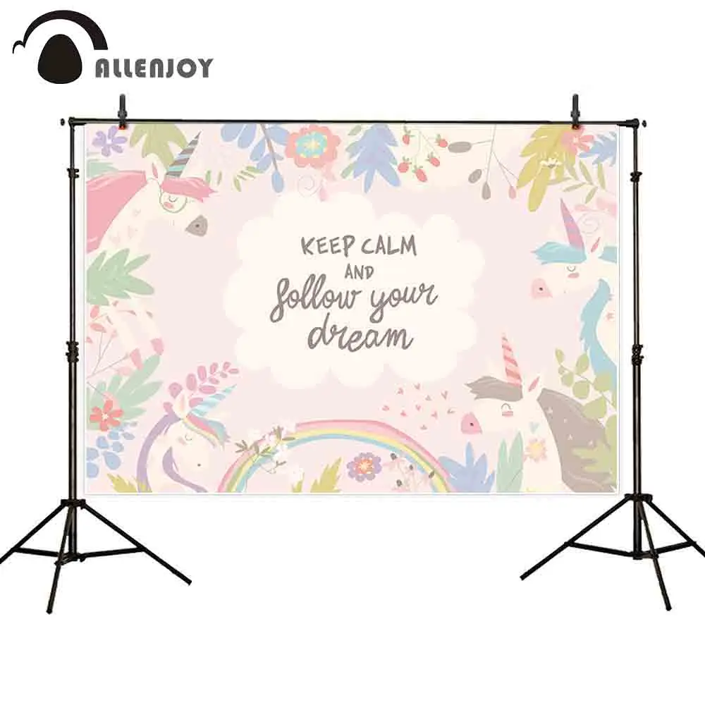 

Allenjoy photography backgrounds pink cloud frame dream flowers rainbow colorful cute baby birthday unicorn backdrop wallpaper