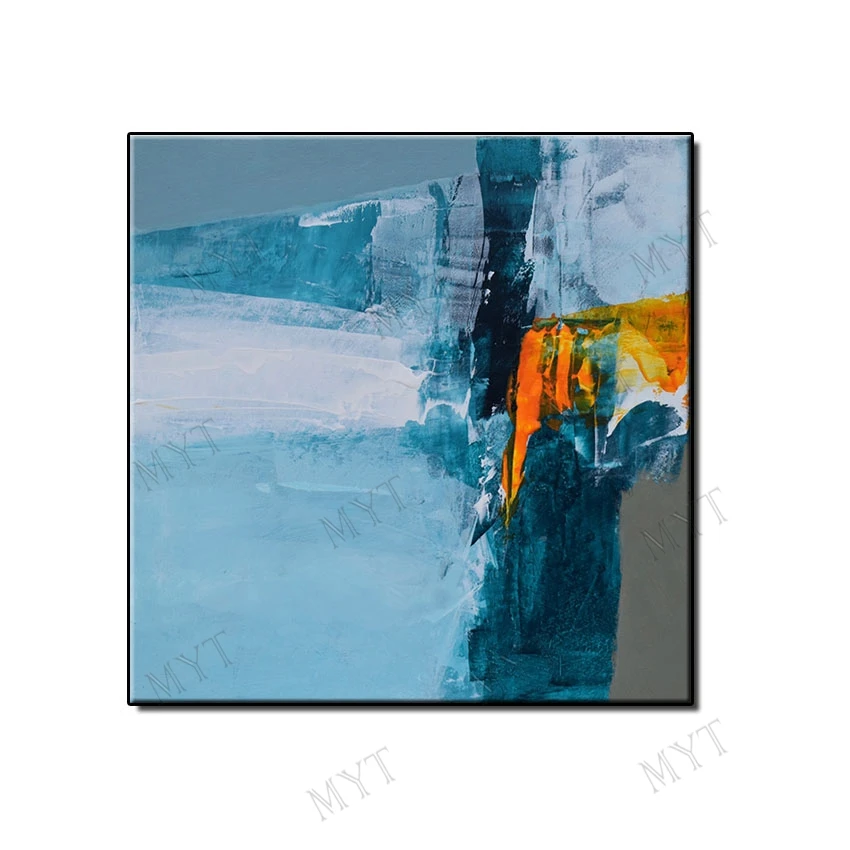 Original handpainted abstract Oil Painting On Canvas blue ice landscape Wall art Pictures For Living Room Home Decor no framed