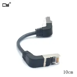 10CM łokcia w dół i w dół pod kątem 90D cat5e 8P8C FTP STP UTP Cat 5e sieć Ethernet krótki kabel 10cm RJ45 Lan Patch Cord pod kątem