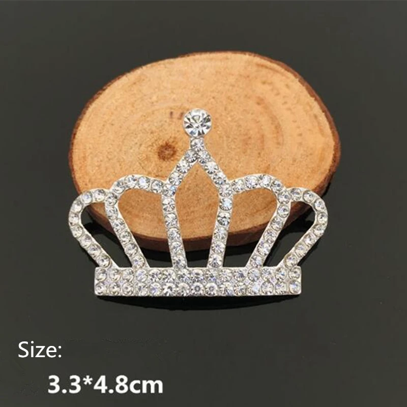 Crown Shape Crystal Metal Rhinestone Button Flat back Decoration DIY Crafts