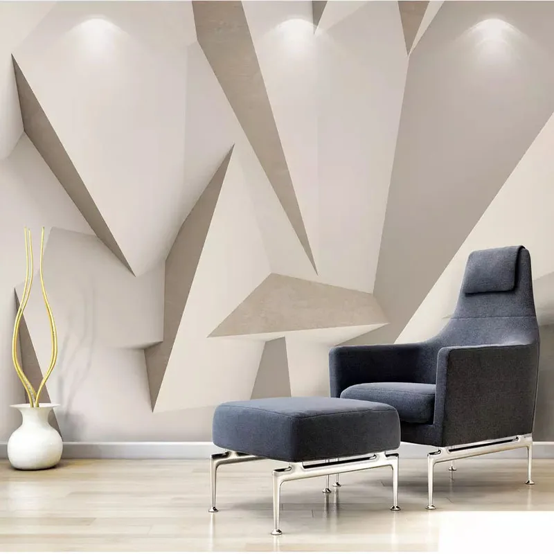 

Custom 3D Wallpaper Nordic Simple Abstract Geometry Embossed Simple Wall Cloth For Living Room TV Background Home Decor 3D Mural