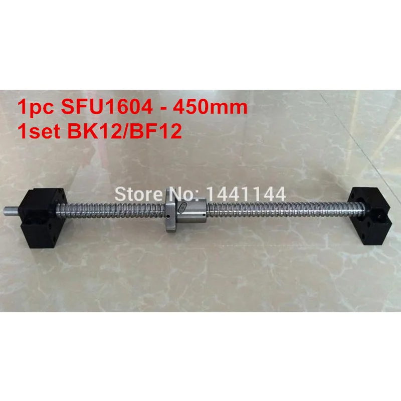 

1pc SFU1604 - 450mm Ball screw with BK12/BF12 end machined + 1set BK12/BF12 Support CNC part