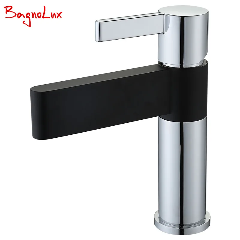 Bagnolux Factory Direct High Quality Bathroom Sink Basin Mixer Tap Wels Bathroom Spout Faucet With Single Lever In Chrome Black