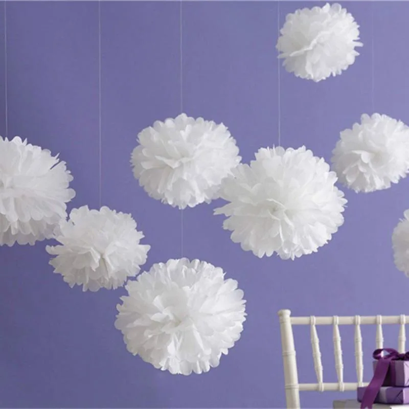 5PCS Handmade 6''(15CM) Tissue Paper Pom Poms Paper Flower Ball For Home Garden Party Wedding Birthday&Wedding Car Decoration