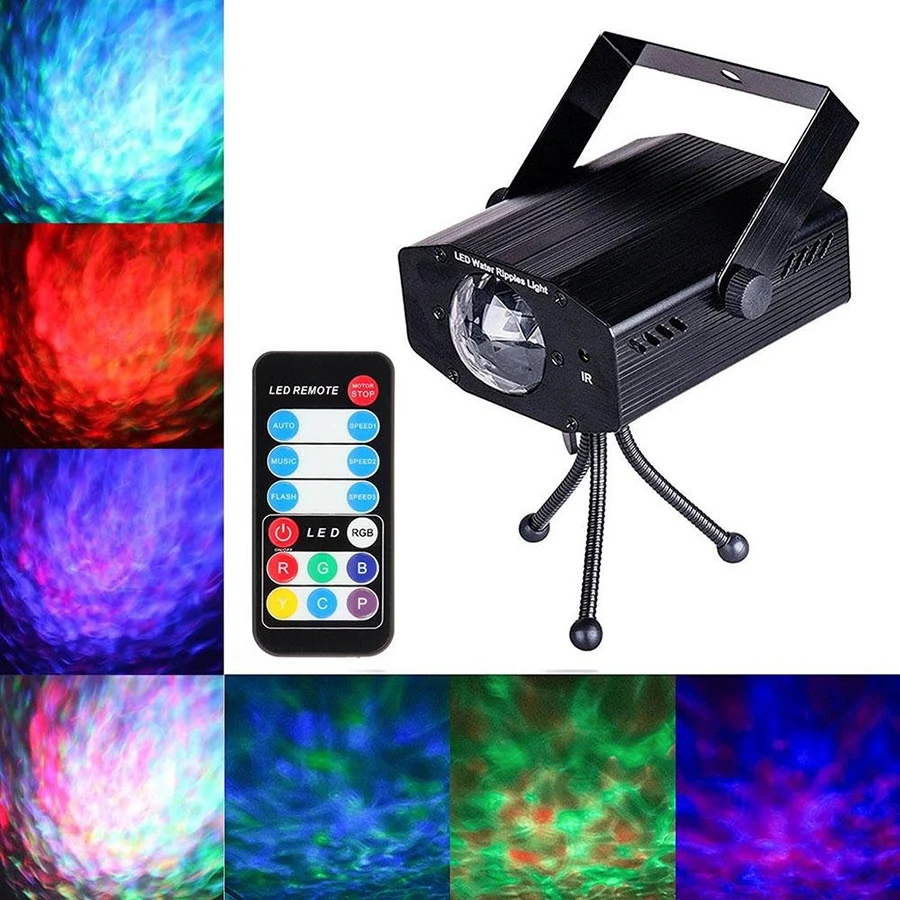 

9W RGB LED Water Wave Ripple Effect Stage Light Laser Projector lamp Christmas Disco DJ Show Event Party Birthday Light