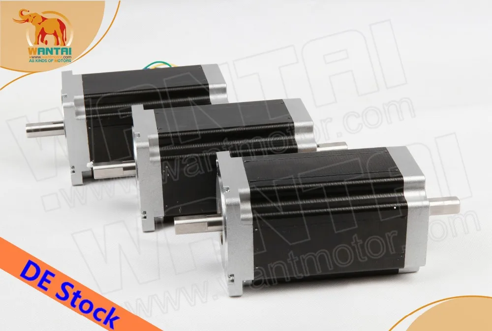 CNC Wantai 3PCS Nema34 Stepper Motor 85BYGH450C-012B Dual Shaft 1600oz-in 3.5A CE ROHS ISO Router Grind Laser Kit