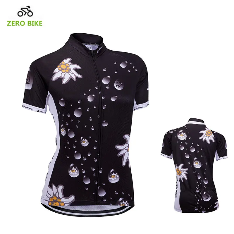 ZEROBIKE High Quality Women's Short Sleeve Cycling Jersey Riding MTB bike Quick Dry Breathable Full Zip Cycling Shirt Clothing