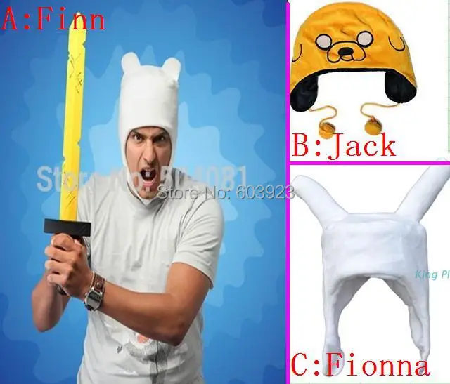 Free shipping Adventure Finn and Jake plush FINN human cosplay costume soft Fionna cap hat beanie fashion big size High quality