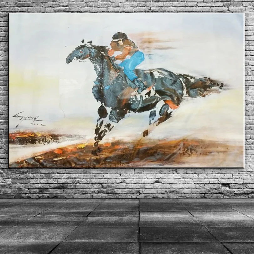 Original oil painting horse racing painter original paintings decoration painting Custom-made oil painting 16111303