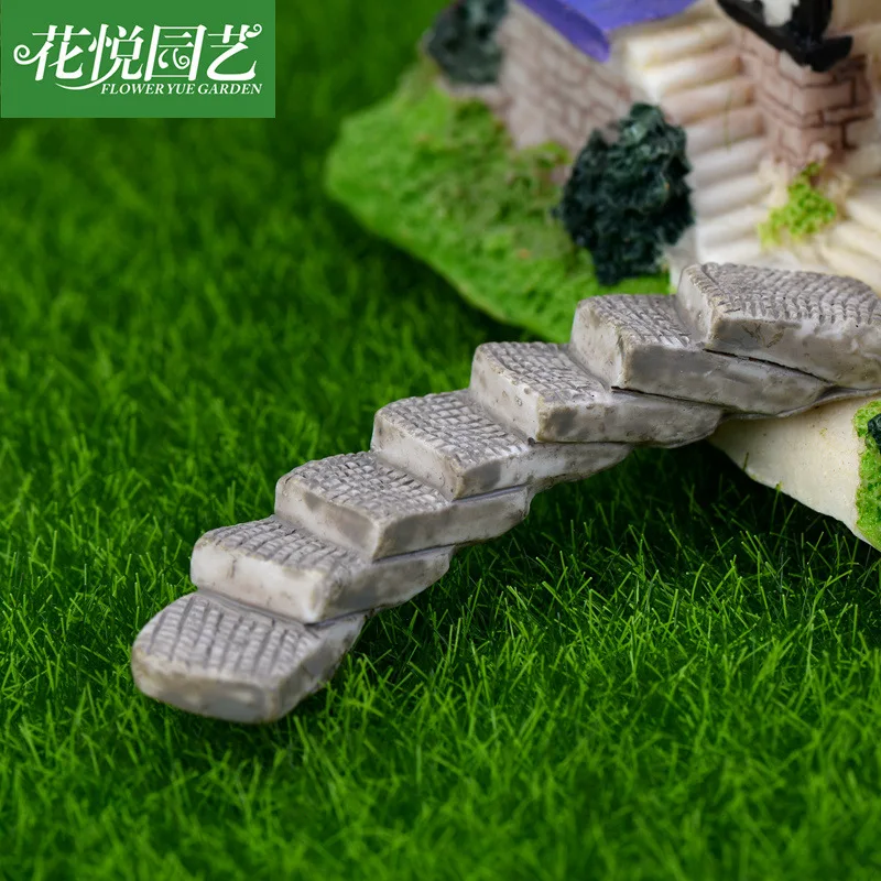 2pcs/lot Simulation Bend Stairs And Straight Stairs Micro Landscap DIY Creative Resin Stairs For Home Decoration