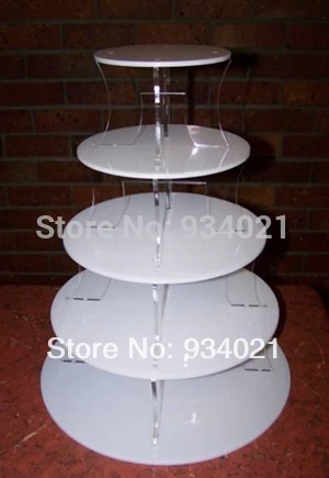 

5 Tier White Acrylic Cake Stand, Acryl Cupcake Stand