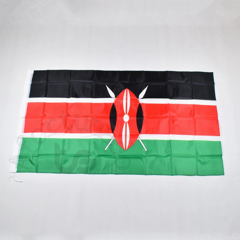 

Kenya 90*150cm Kenyan flag Banner 3x5 Foot national flag for meet,Parade,party.Hanging,decoration