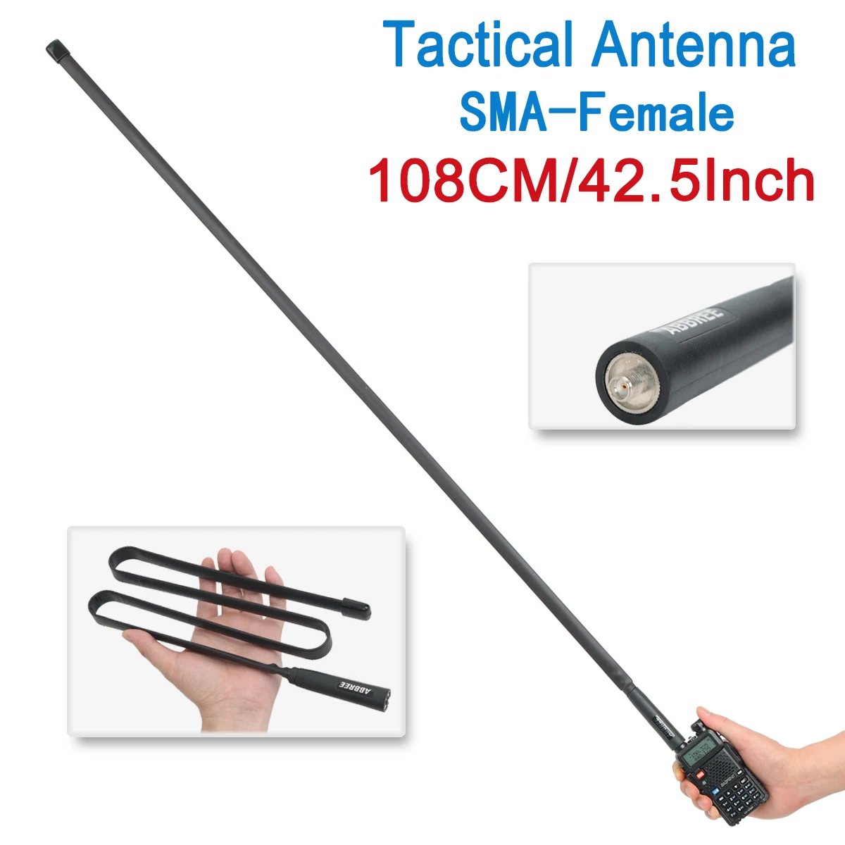 Baofeng sma-feminino vhf uhf dupla banda 144/430mhz dobrável antena tática para walkie talkie baofeng UV-5R UV-82 kenwood TK-3207