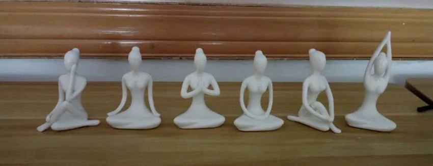 ERMAKOVA 12 Stile abstrakte Kunst Keramik Yoga Posen Figur Porzellan Dame Figur Statue Home Yoga Studio Dekor Ornament – Detail 6