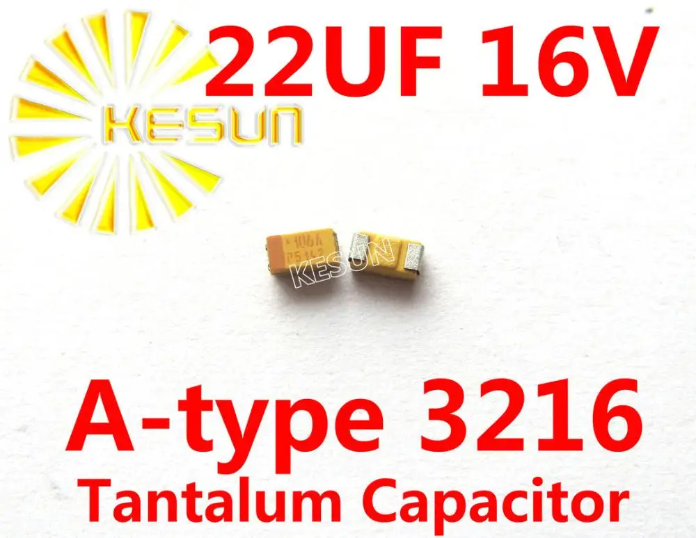 22UF 16V A type 1206 3216 226C SMD Tantalum Capacitor Connector  TAJA226K016RNJ x100PCS Free Shipping