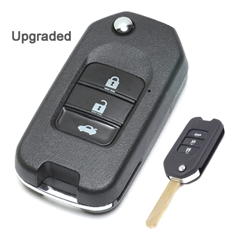 KEYECU  433MHz ID47 Chip Original Upfraded Flip 3 Button Remote Key Fob for Honda City Acoord B-RV Civic Crider 2013-2016