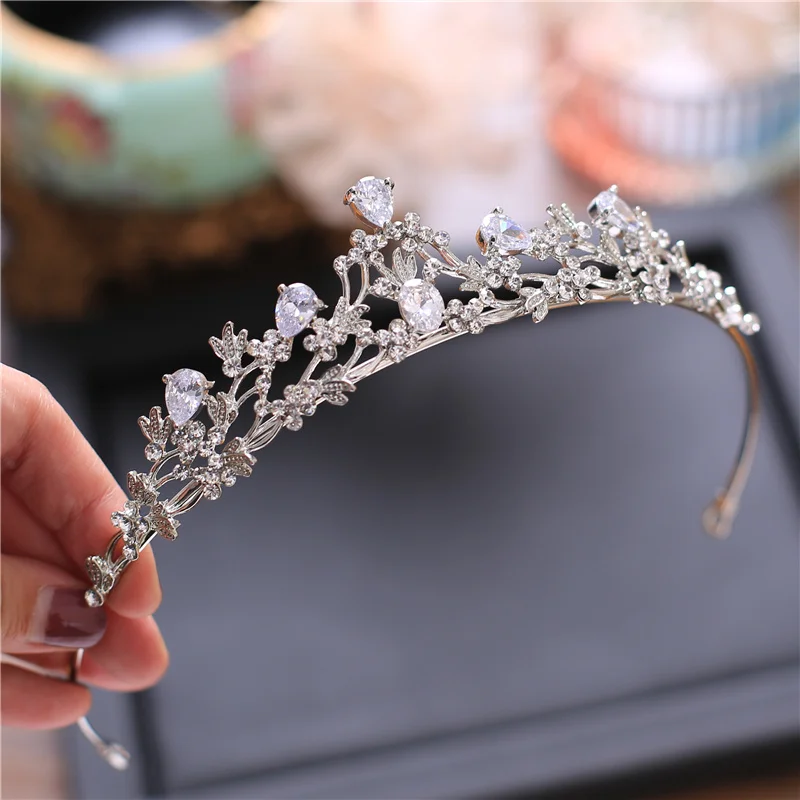 Zircon Tiara Copper Zircon Tiaras Micro Pave CZ Bride Crown Wedding Hair Jewelry Diadem Rhinestone Crowns Mariage Bijoux Coroa