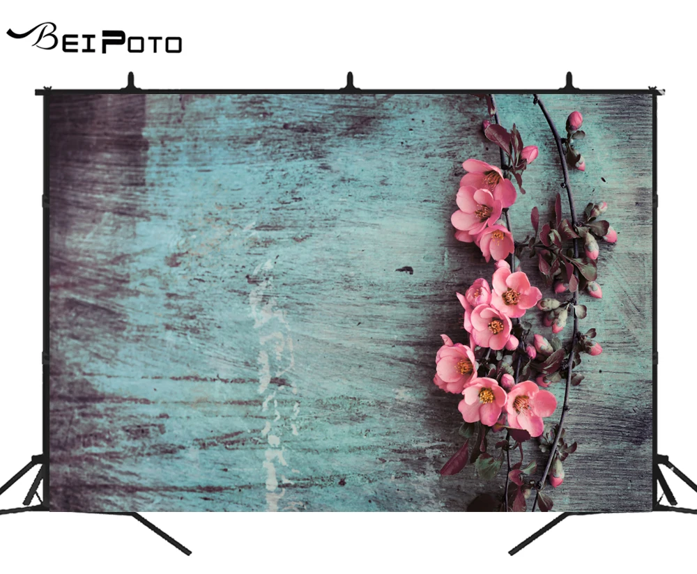 BEIPOTO สีชมพูดอกไม้ฉากหลังสำหรับ Photo Studio การถ่ายภาพพื้นหลังทารกแรกเกิดผลิตภัณฑ์อาหารสตูดิโอภาพ Props Blue Lime