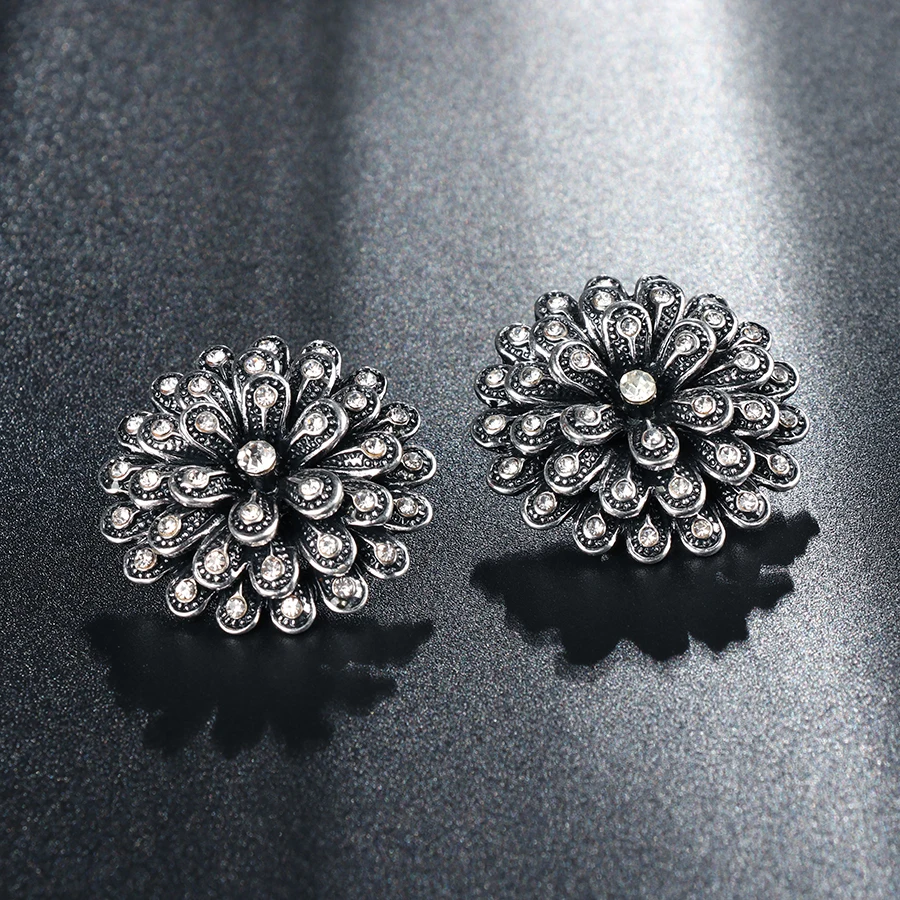 Kinel Luxury Vintage Earrings For Women Silver Color Jewelry Innovative Cross Pave CZ Crystal Stud Earrings Trendy Jewelry Gift