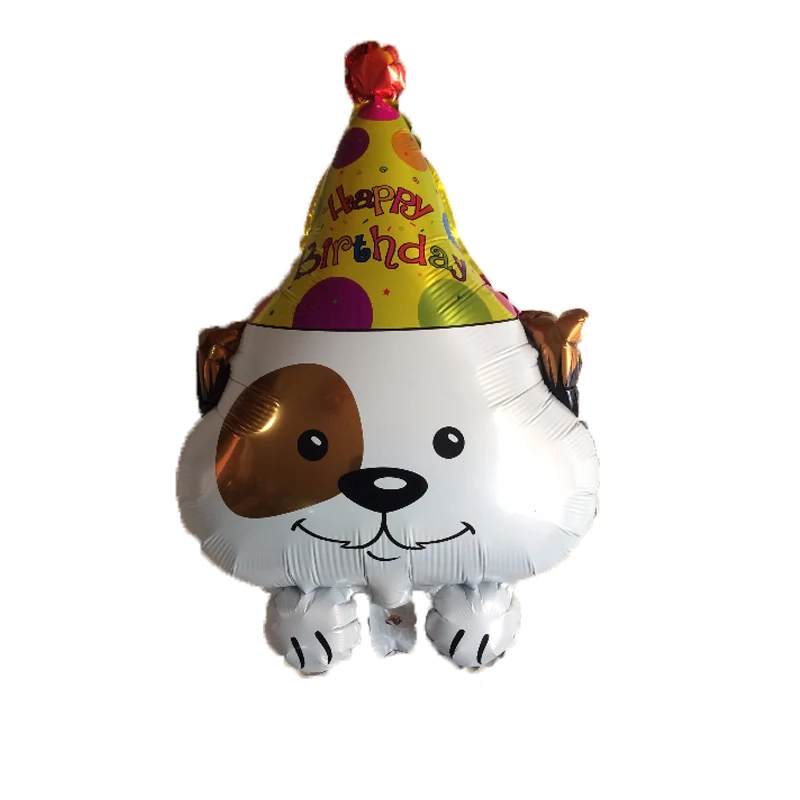 hot 1 pcs New Year New Happy Birthday Dog Aluminum Balloon Children's Birthday Party Wedding Decoration Wholesale Toys For Kids