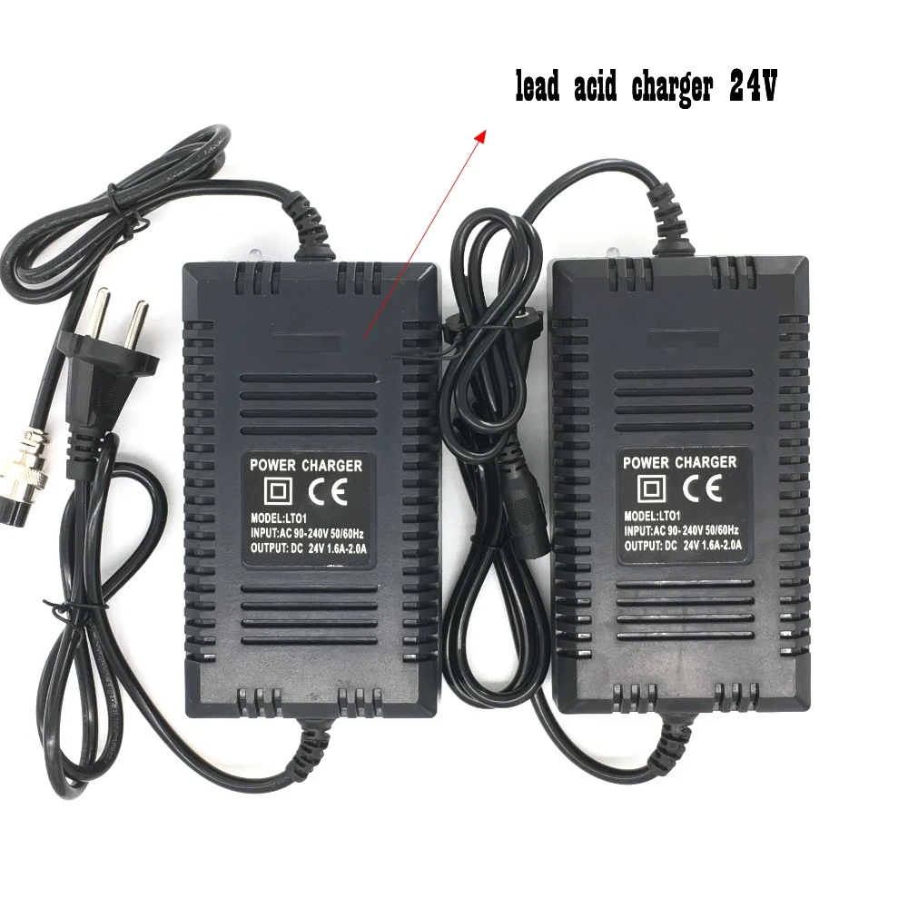 EU 24V Smart Charger AGM Gel Lead Acid Battery Charge DC27.6V 2A With 3 Pins 12mm Aviation Connector