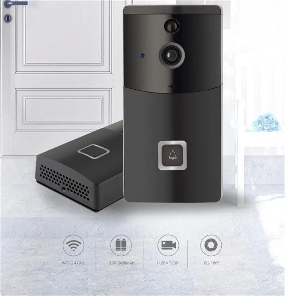 Wireless WIFI 720P Doorbell 166 Degree Wide Angle Video Door Phone