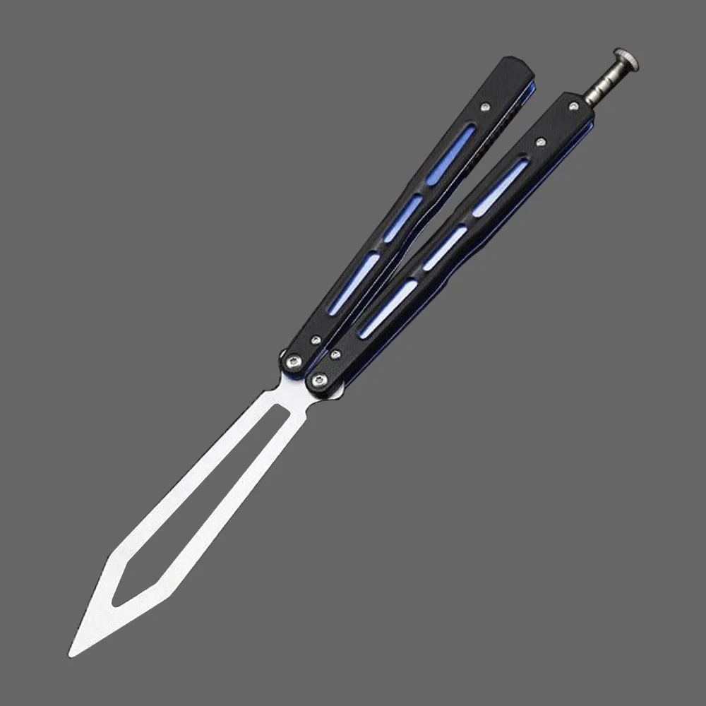 Tactical Trainer Metal Steel G10 Handle Ball Bearings Blunt Butterfly Flip Training Practice Knife