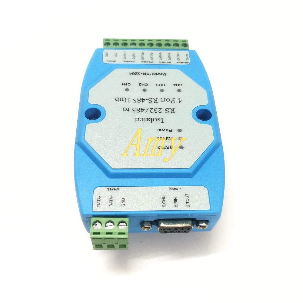 Isolated bidirectional 4 port four port RS485 hub hub repeater distributor UT5204