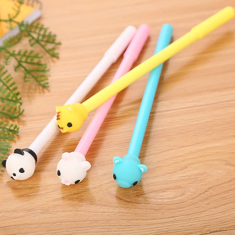 40 Pcs Cute Stationery Animal Modeling Neutral Pen Gel Creative Learning Office Supplies Silicone Water Sign Pen School Supplies