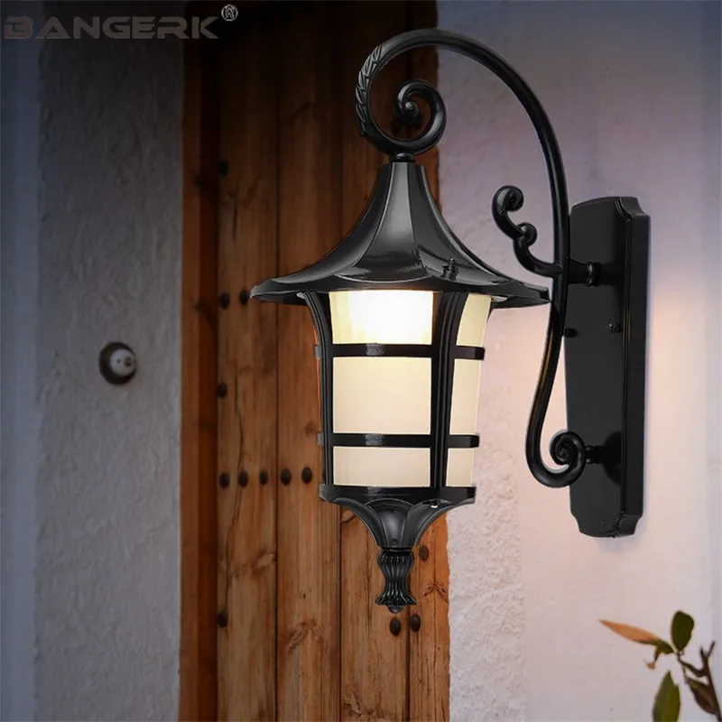 

American Outdoor Wall Lamp Waterproof LED Porch Lights Black Bronze Aluminum Lighting Sconce Wall lamps Garden Balcony Fixture