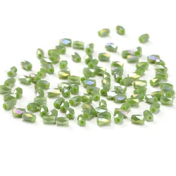 Grass Green AB 50pcs 2*4mm Cylinder Crystal Beads Austria Crystal 18 Cutting Faces Loose Beads Charm Glass Beads DIY Crafts C2