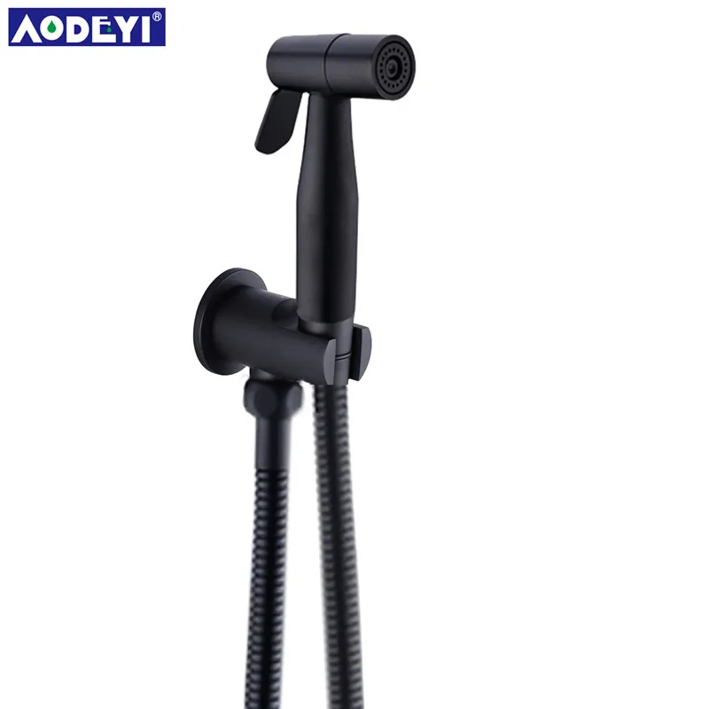 Black Bidet Toilet Handheld Bidet Spray Brass Hot & Colde Bidet Faucet  Shattaf Shower Sprayer Hold Hose