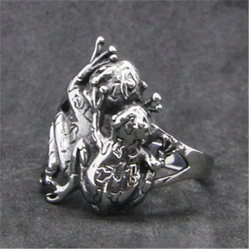 1pc Newest Design Lucky Frog Ring 316L Stainless Steel Jewelry Rock Culture Animal Ring