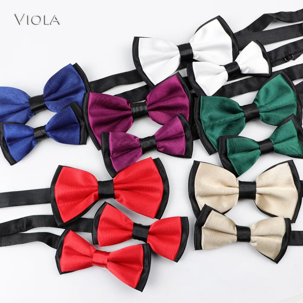 

Patchwork Solid Parent-Child Bowtie Set Lovely Kids Pets Man Family Butterfly Satin Party Dinner Wedding Cute bow Tie Accessory